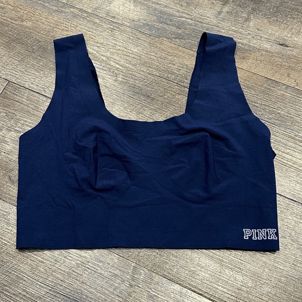 Pink Victoria’s Secret Seamless Navy Blue Sports Bra Medium